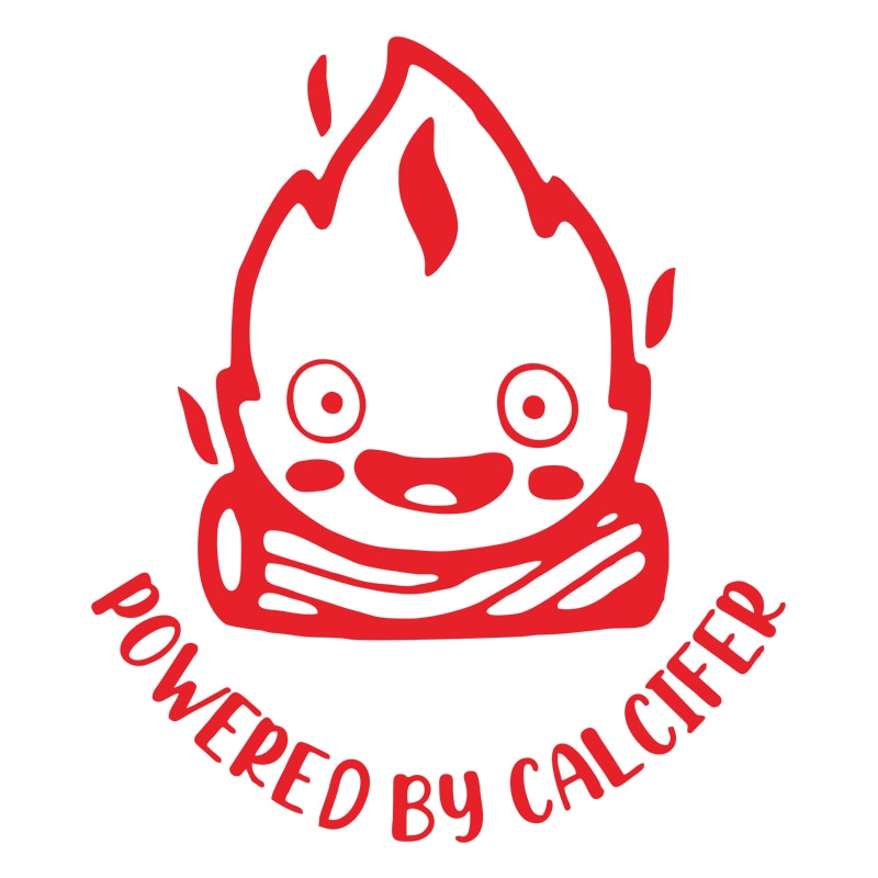 Powered By Calcifer 'Flame' Vinyl Car Sticker