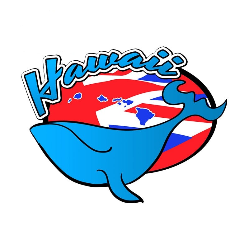 Aloha Hawaii 'Blue Whale' Vinyl Car Sticker