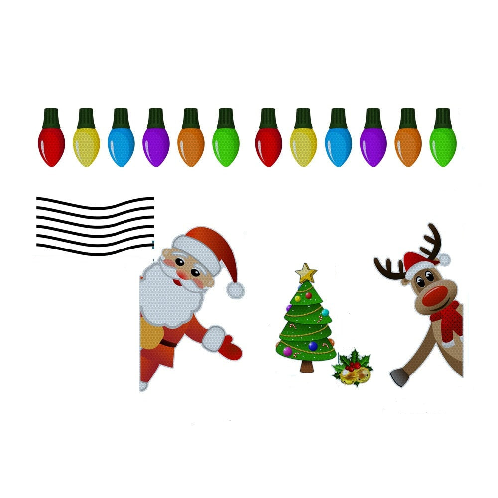 Santa Claus 'Rudolph x Christmas Tree x Mistletoe | Light Bulbs' Vinyl Car Magnetic Sticker