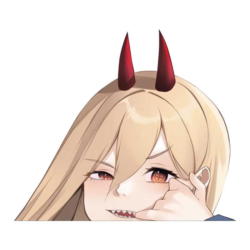 Chainsaw Man 'Power | Nail Biting' Vinyl Car Peeker Sticker