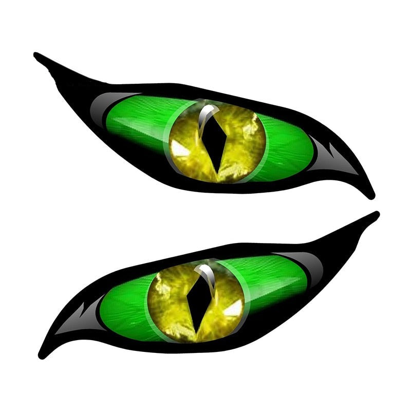 Evil Eyes 'Green Yellow Zombie Eyes' Vinyl Car Sticker