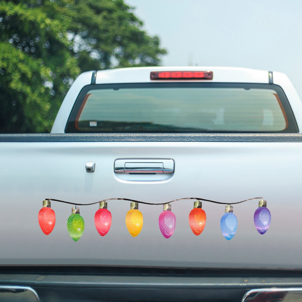 Cute Christmas Decor 'Colored Light Bulbs | 16 Pieces' Vinyl Car Magnetic Sticker
