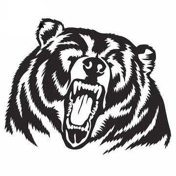 Bear 'Beast Growling' Vinyl Car Sticker