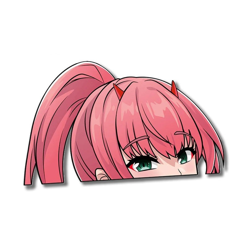 Darling In The Franxx 'Zero Two | Serious' Vinyl Car Peeker Sticker