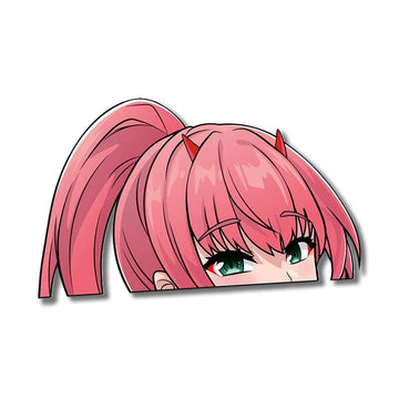 Darling In The Franxx 'Zero Two | Serious' Vinyl Car Peeker Sticker