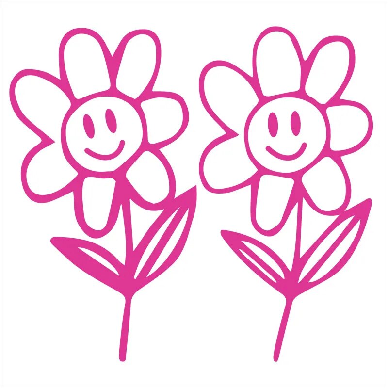 Cute 'Flower Buddies' Vinyl Car Sticker