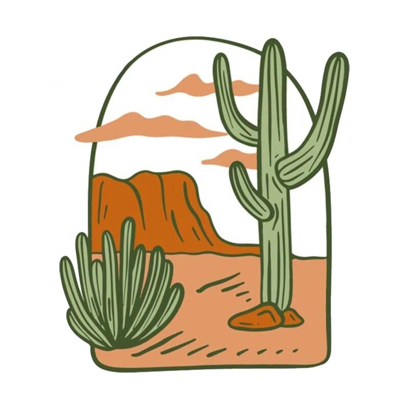 Desert 'Cactus Plants' Vinyl Car Sticker