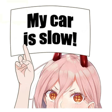 Chainsaw Man 'Power | My Car Is Slow! | Shocked' Vinyl Car Peeker Sticker
