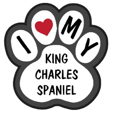 Dog Paw 'I Love My King Charles Spaniel' Vinyl Car Sticker