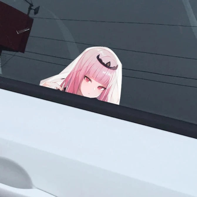 Virtual YouTuber 'Mori Calliope | Serious' Vinyl Car Peeker Sticker