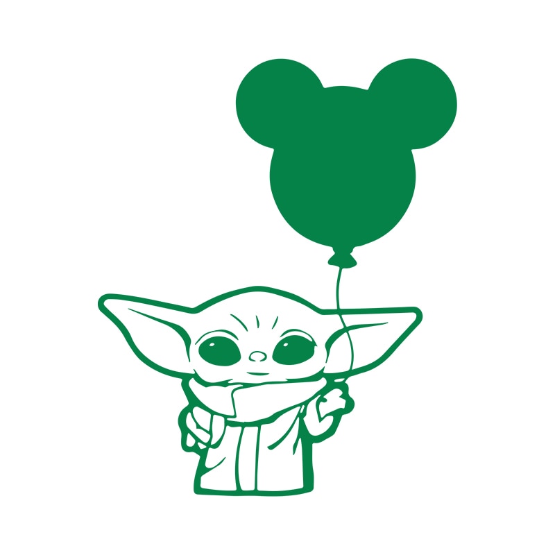 Star Wars 'Baby Yoda | Mickey Balloon' Vinyl Car Sticker