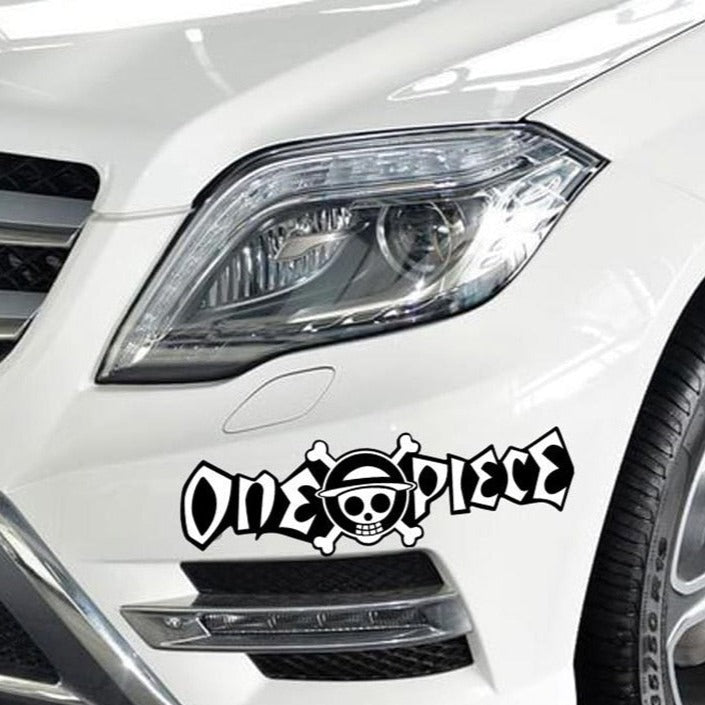 One Piece Font 'Straw Hat Pirate Logo' Vinyl Car Sticker