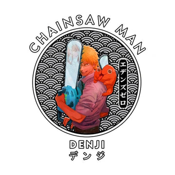 Chainsaw Man 'Denji and Pochita | Seigaiha Wave' Vinyl Car Sticker