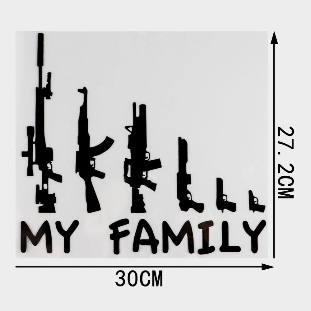 Military Tactical 'My Family | Tactical Guns | 1.0' Vinyl Car Sticker