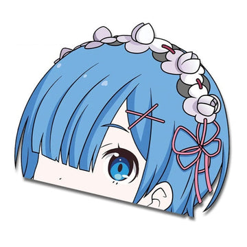 Re:Zero 'Rem | Flower Headband' Vinyl Car Peeker Sticker