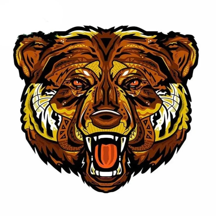 Bear 'Tribal | Growling' Vinyl Car Sticker