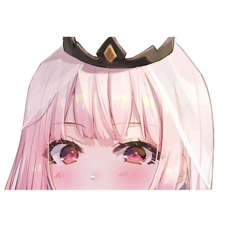 Virtual YouTuber 'Mori Calliope | Scared' Vinyl Car Peeker Sticker