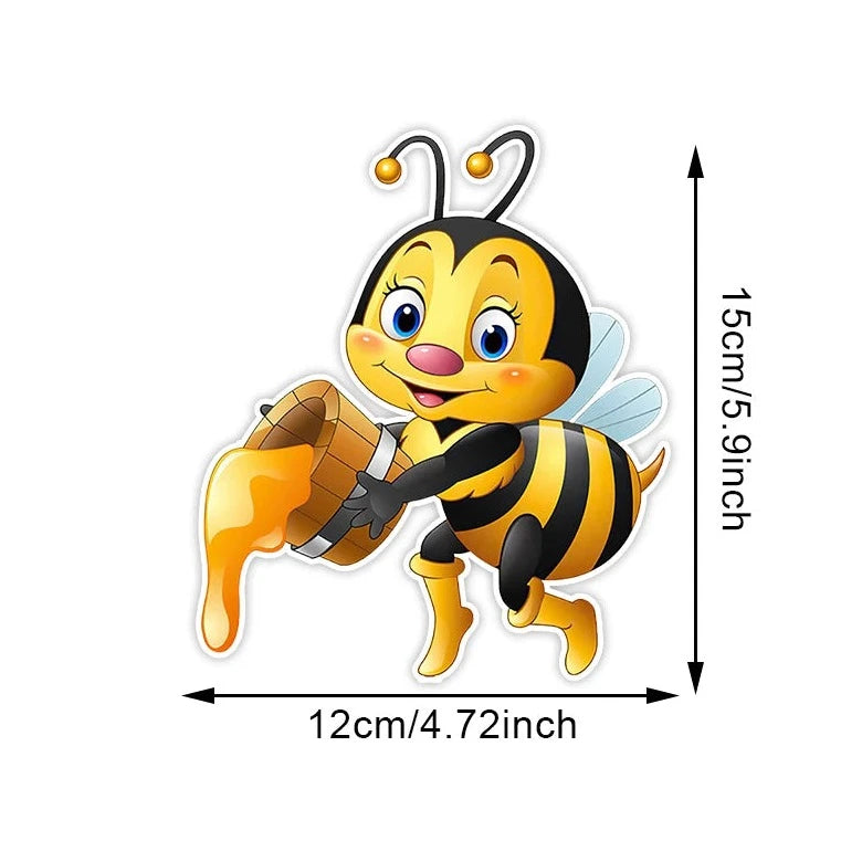 Cute Bee 'Dripping Honey In A Bucket' Vinyl Car Sticker