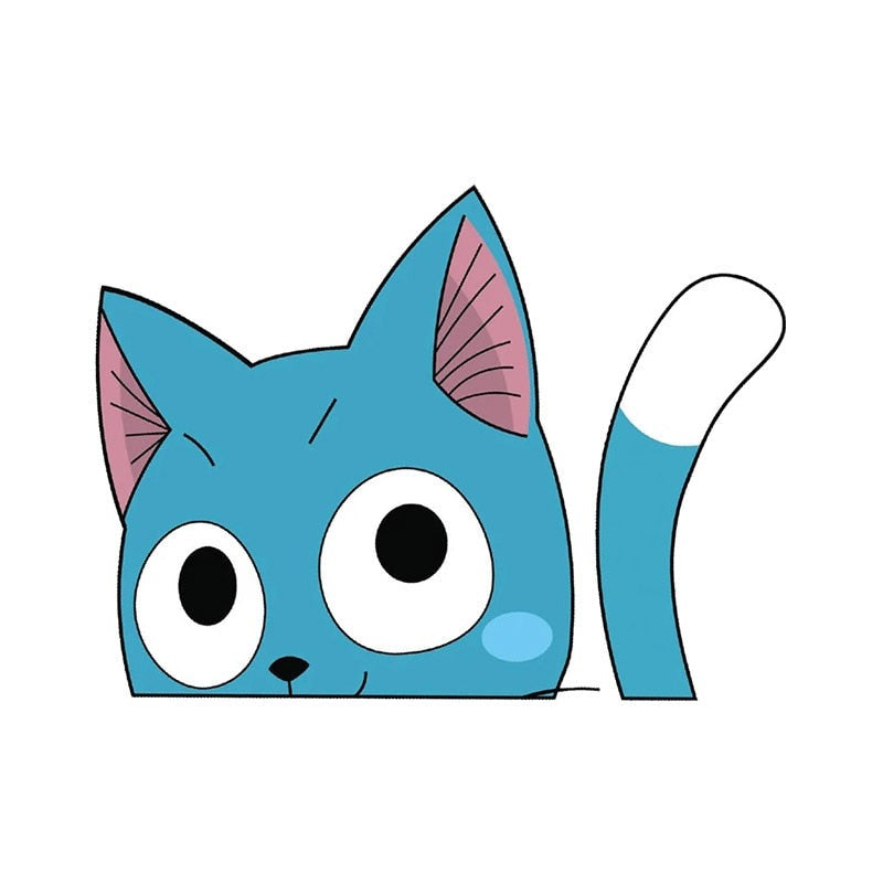 Fairy Tail 'Happy | Small Blue Exceed' Vinyl Car Peeker Sticker