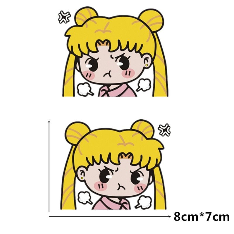 Sailor Moon 'Chibi Moon | Angry' Vinyl Car Peeker Sticker