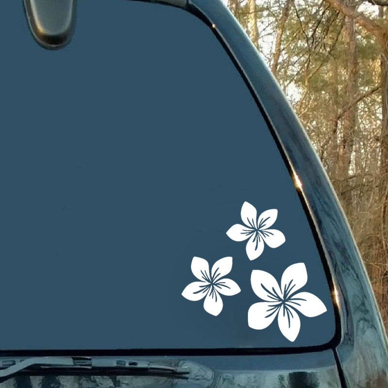 Plumeria Flower 'Black And White' Vinyl Car Sticker
