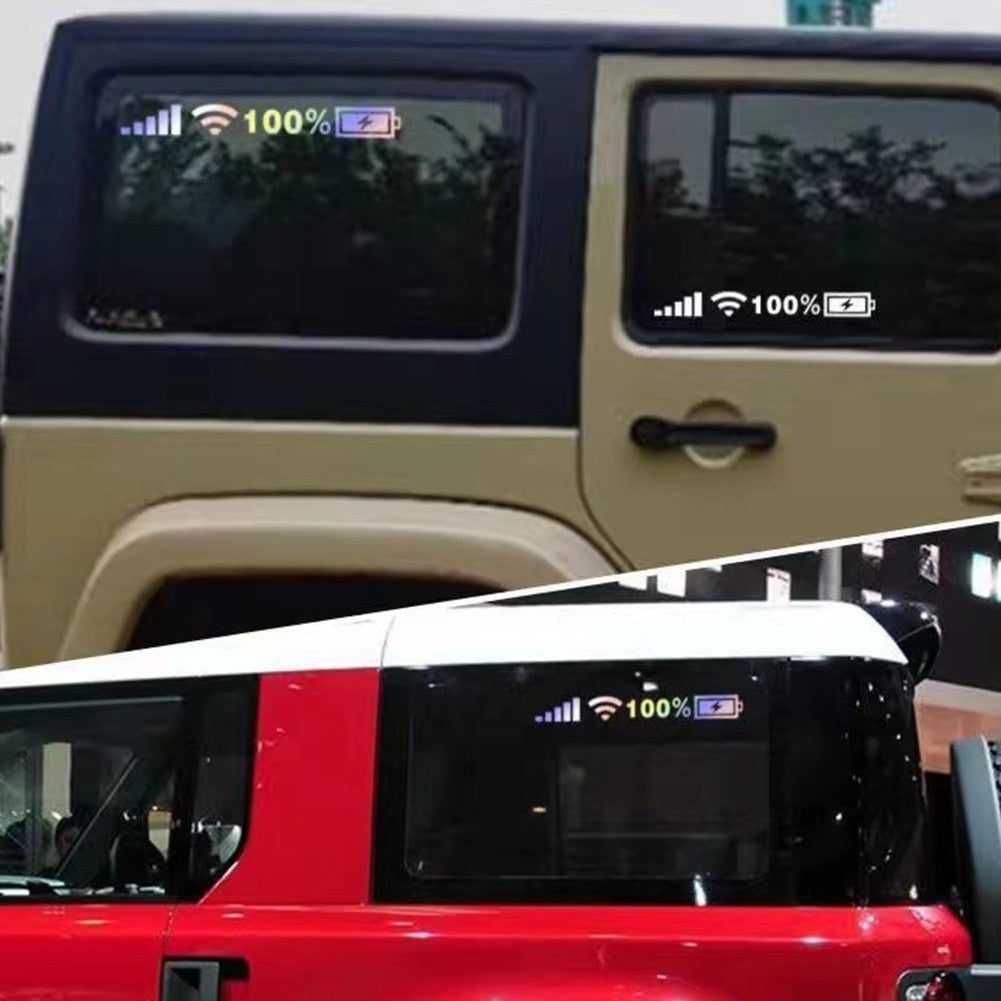 Cute 'Wifi And Battery Level' Vinyl Car Sticker