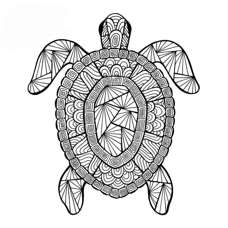 Tribal Turtle Sea 'Dessin De Mandala Turtle' Vinyl Car Sticker