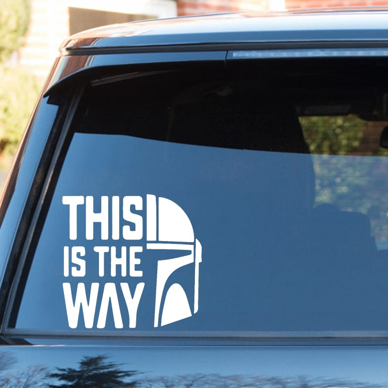 Star Wars 'This Is The Way | Half Mandalorian Helmet' Vinyl Car Sticker