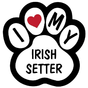 Dog Paw 'I Love My Irish Setter' Vinyl Car Sticker