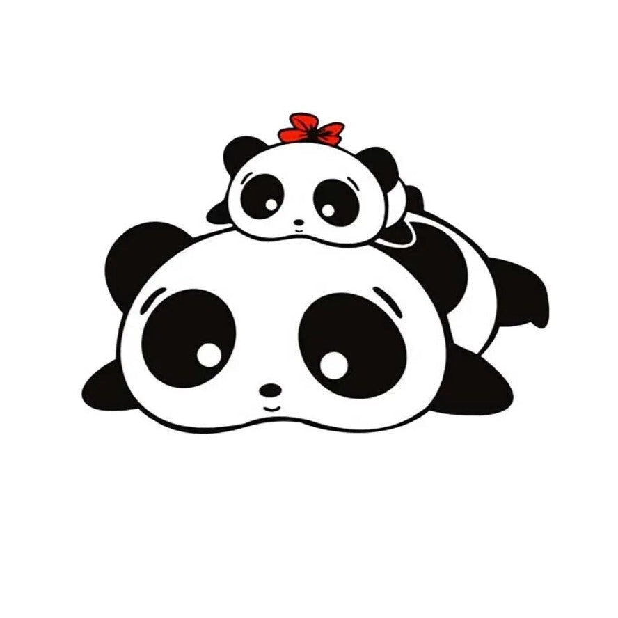 Cute Panda 'Mom and Baby' Vinyl Car Sticker