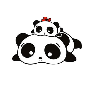 Cute Panda 'Mom and Baby' Vinyl Car Sticker