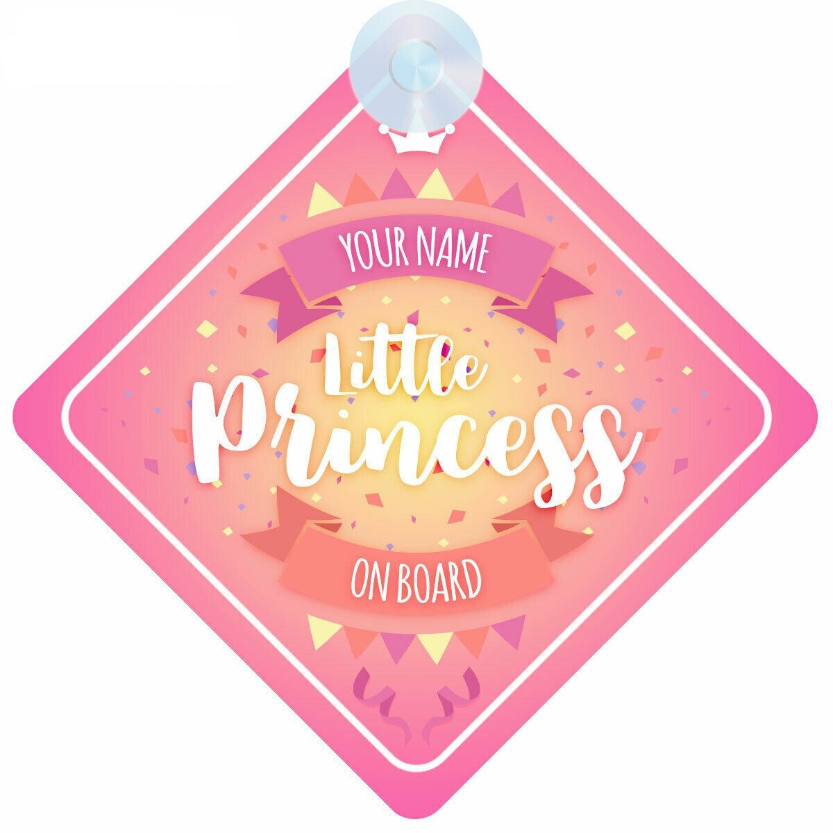 Little Princess On Board 'Party Theme' Vinyl Car Sticker