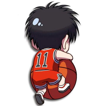 Slam Dunk 'Kaede Rukawa | Chibi | Holding Ball | Back' Vinyl Car Sticker