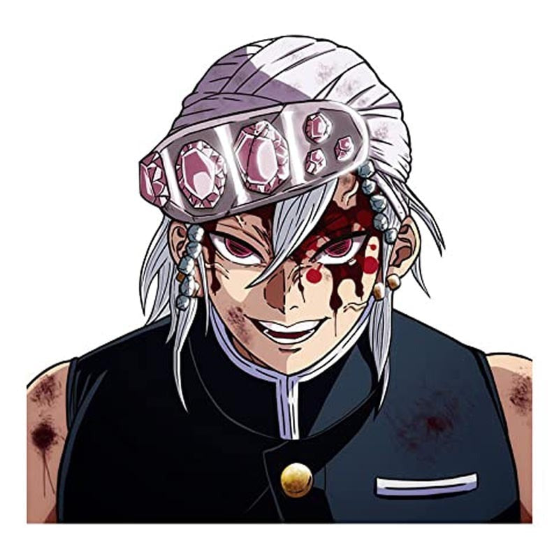 Demon Slayer 'Tengen Uzui | Bloody Face' Vinyl Car Peeker Sticker