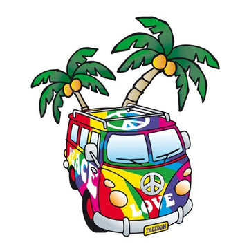 Travel Camping 'Colorful Van | Coconut Tree | Love' Vinyl Car Sticker