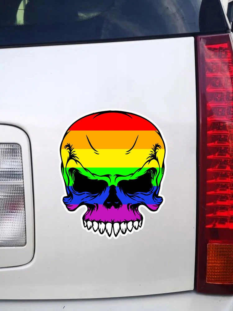 LGBTQ+ 'Pride Skull' Vinyl Car Sticker