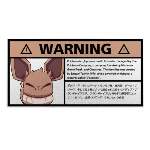 Warning Sign 'Eevee | Happy' Vinyl Car Sticker