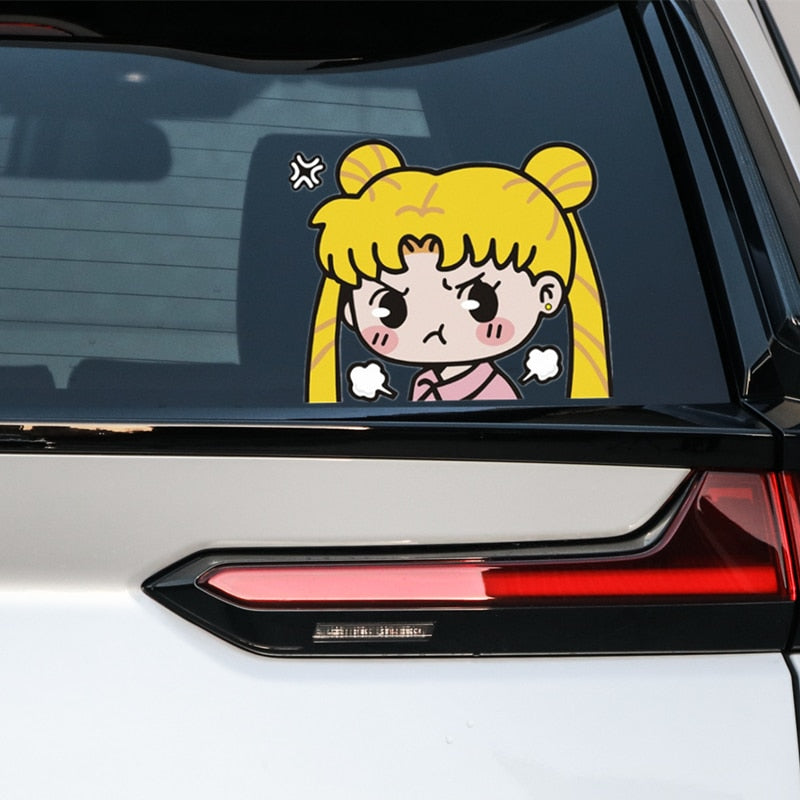 Sailor Moon 'Chibi Moon | Angry' Vinyl Car Peeker Sticker