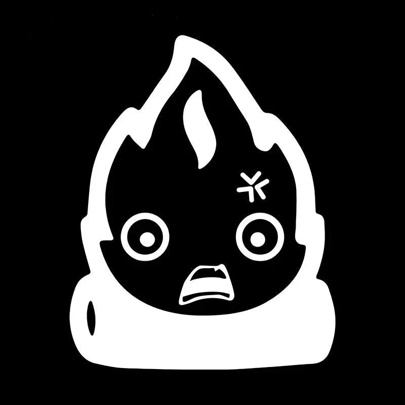 Calcifer Flame 'Stunned' Vinyl Car Sticker