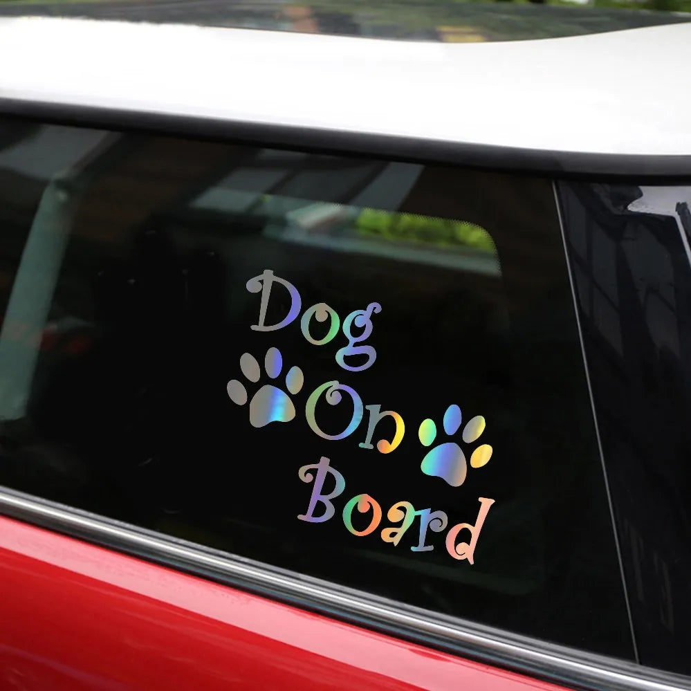 Dog On Board 'Paw Prints' Vinyl Car Sticker