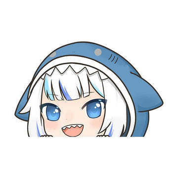 Virtual YouTuber 'Gawr Gura | Amazed' Vinyl Car Peeker Sticker