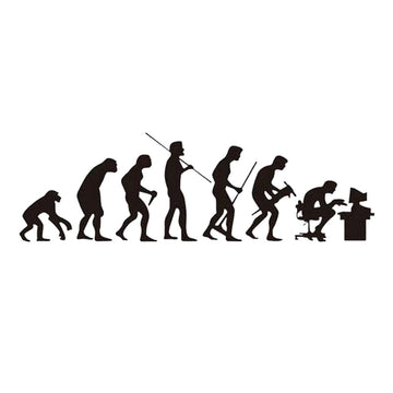 Cool 'Human Evolution to Technology' Vinyl Car Sticker