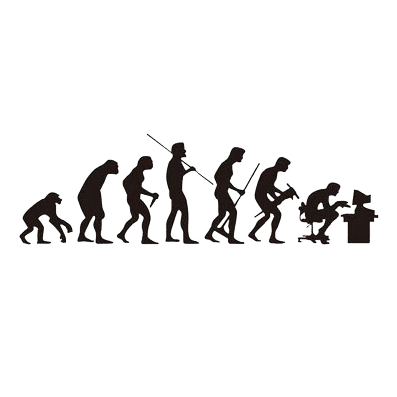 Cool 'Human Evolution to Technology' Vinyl Car Sticker