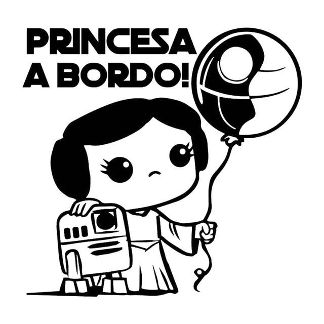 Princesa A Bordo! 'Princess Leia | R2-D2 And Death Star Balloon' Vinyl Car Sticker