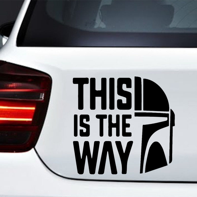 Star Wars 'This Is The Way | Half Mandalorian Helmet' Vinyl Car Sticker