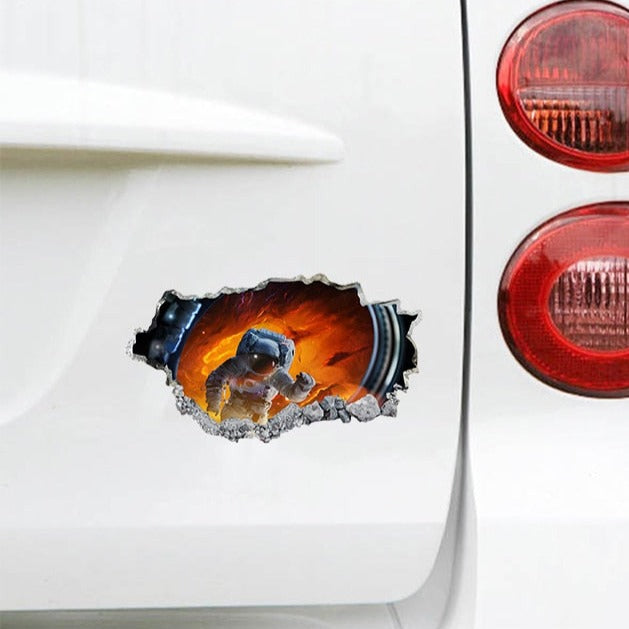 Smashed Hole 'Astronaut | Space Travel' Vinyl Car Sticker