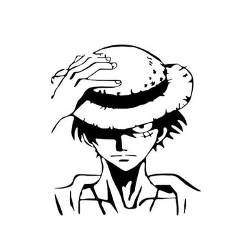 One Piece 'Luffy | Holding Hat' Vinyl Car Peeker Sticker