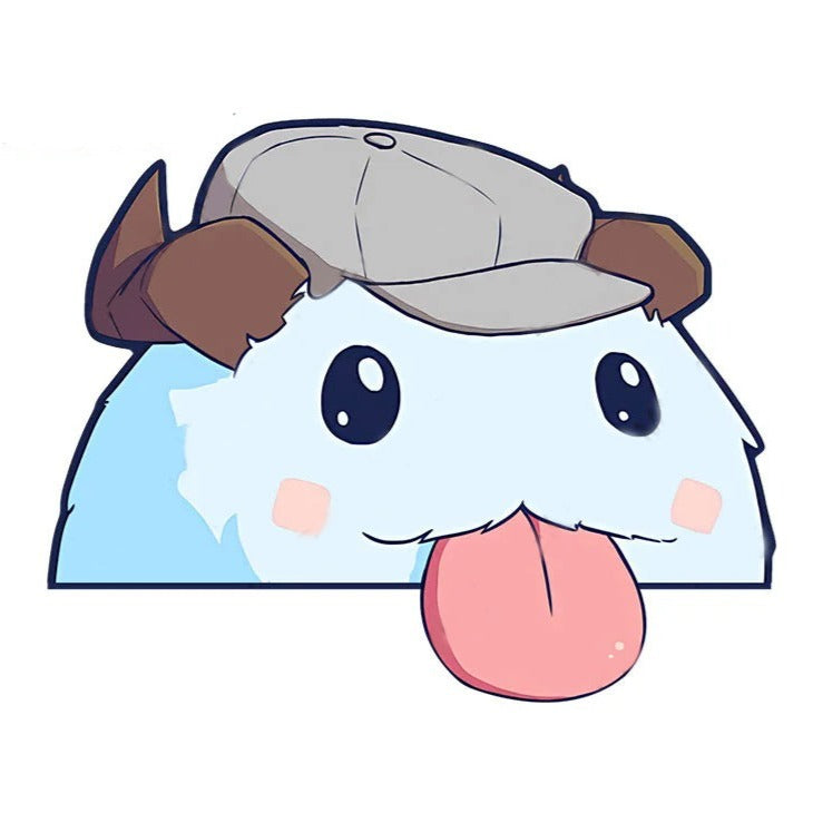 League of Legends 'Poro | Wearing Hat' Vinyl Car Peeker Sticker