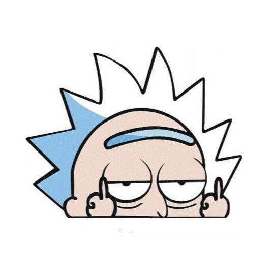 Rick and Morty 'Rick Sanchez | F U' Vinyl Car Peeker Sticker