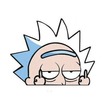Rick and Morty 'Rick Sanchez | F U' Vinyl Car Peeker Sticker